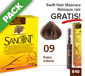 PACK Sanotint Classic - 09 Rubio natural + Swift Hair S10 gratis