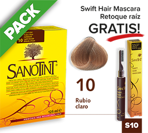 PACK Sanotint Classic - 10 Rubio claro + Swift Hair S10 gratis