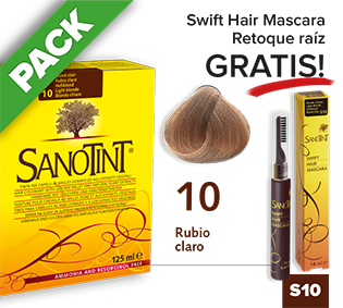 PACK Sanotint Classic - 10 Rubio claro + Swift Hair S10 gratis