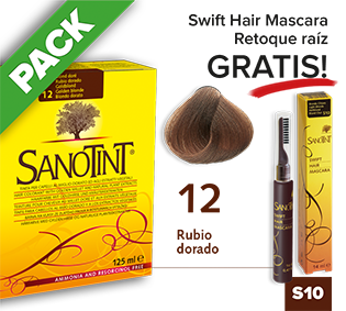 PACK Sanotint Classic - 12 Rubio dorado + Swift Hair S10 gratis