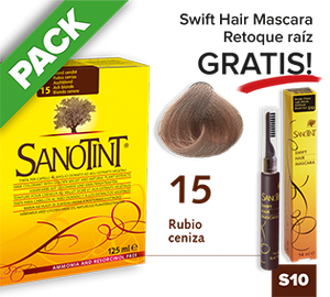 PACK Sanotint Classic - 15 Rubio ceniza + Swift Hair S10 gratis