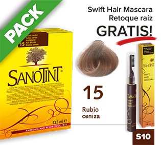 PACK Sanotint Classic - 15 Rubio ceniza + Swift Hair S10 gratis
