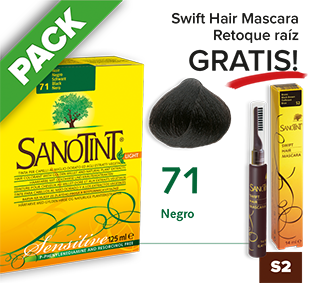 PACK Sanotint Sensitive - 71 Negro + Swift Hair S2 gratis