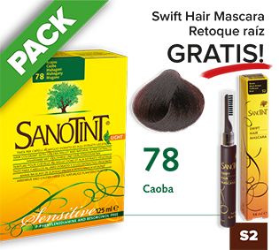 PACK Sanotint Sensitive - 78 Caoba + Swift Hair S2 gratis