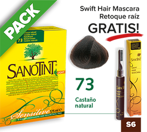 PACK Sanotint Sensitive - 73 Castaño natural + Swift Hair S6 gratis