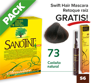 PACK Sanotint Sensitive - 73 Castaño natural + Swift Hair S6 gratis