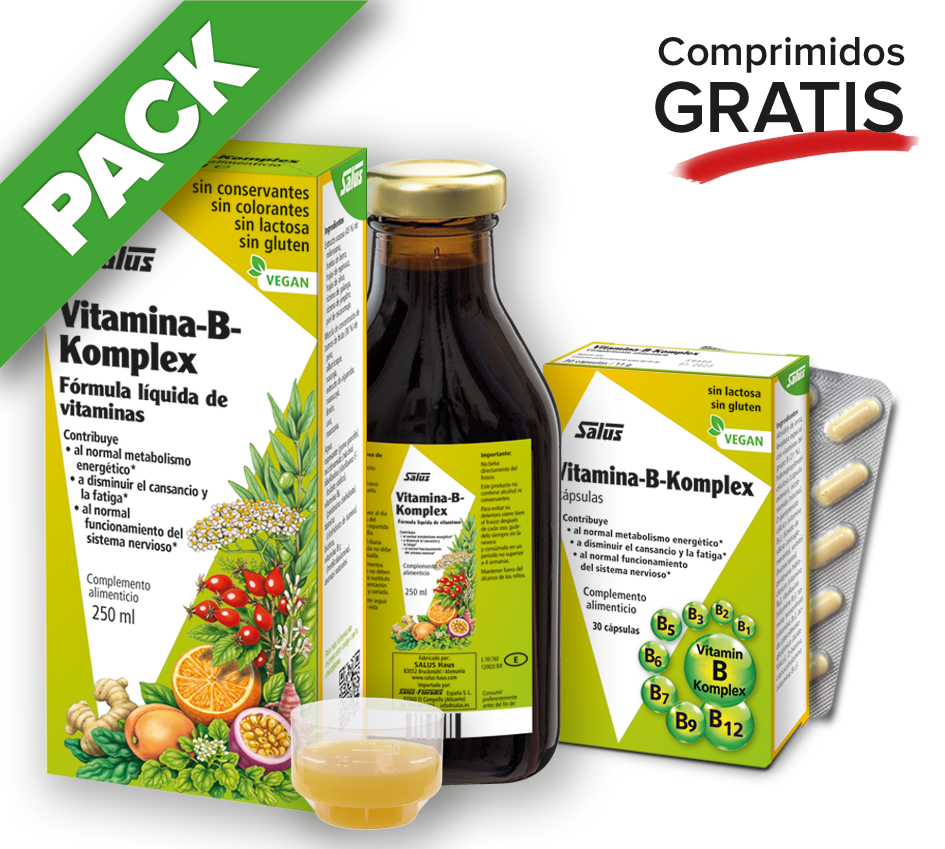 PACK Vitamina-B-Komplex líquido - 250 ml + 30 cápsulas gratis
